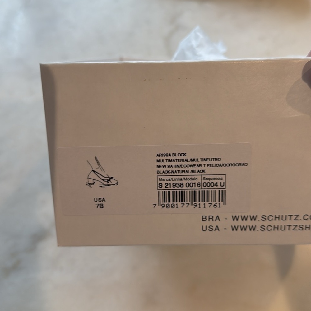 NWT SCHUTZ ARISSA BLOCK LEOPARD SATIN PUMP. 37/7 - Picture 9 of 9